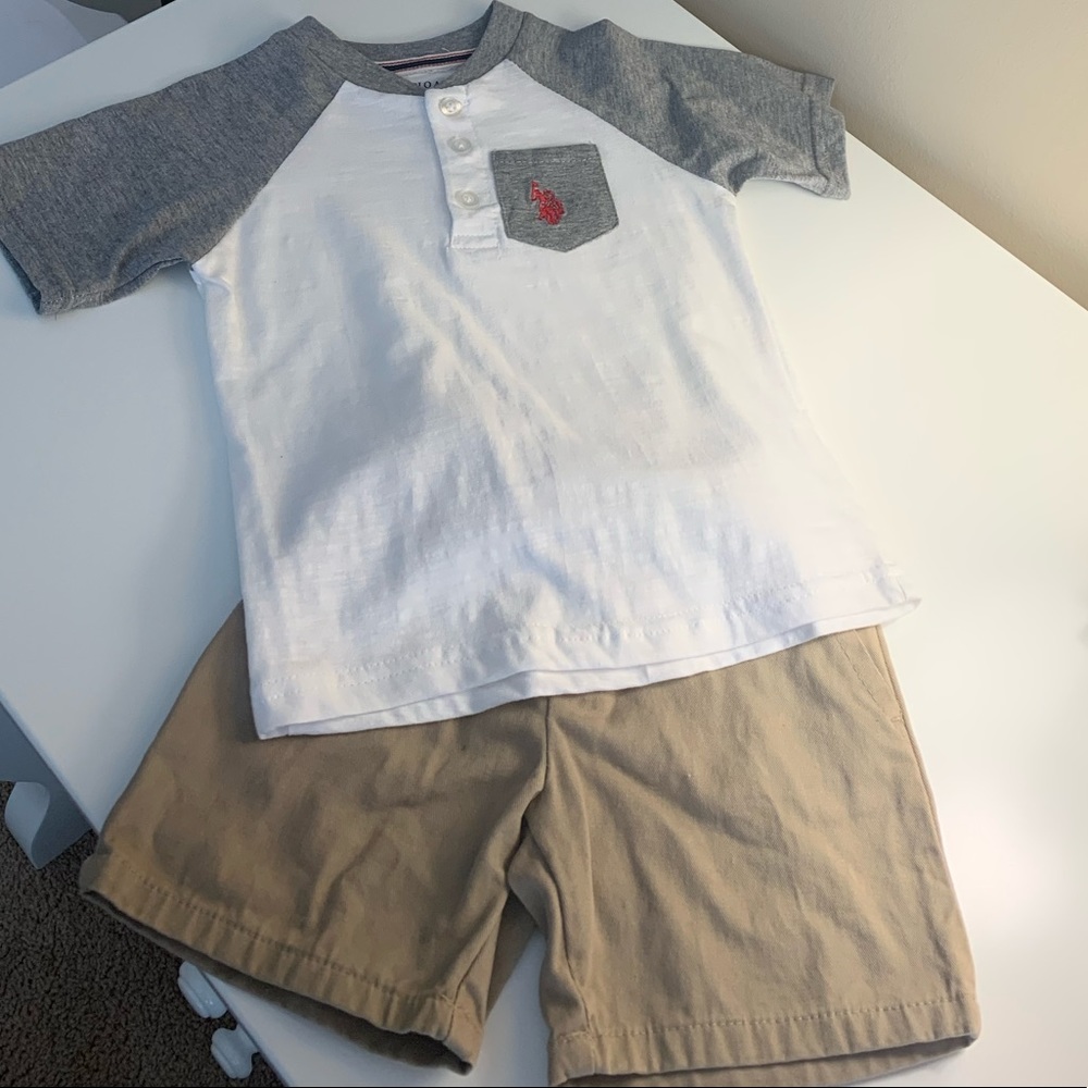 New boys Polo Assn. shorts and shirt Set